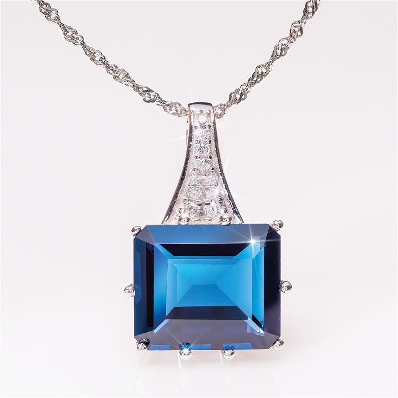Blue Fire Helenite Pendant